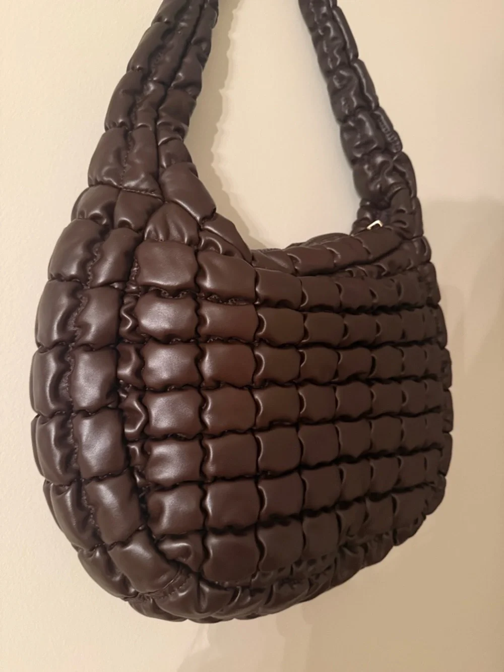 Urban Expressions Brown Quilted Hobo Bag FALL PURSE EUC